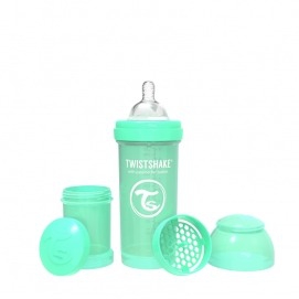 Twistshake - Biberón Anticólico Tetina Silicona (330 Ml.) Verde Pastel