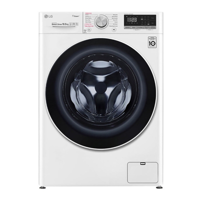 LG - Lavadora Inteligente De Carga Frontal F4WV510S0 De 10,5 Kg Y 1.400 Rpm Blanco