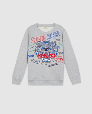 Kenzo Kids - Sudadera De Niño En Gris Con Print