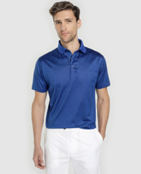 Mirto - Polo Piqué De Hilo De Escocia De Hombre Azul De Manga Corta características