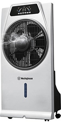 Westinghouse Cascata Ventilador de pie con función humidificadora del aire, 53 W, 3 Velocidades, Blanco