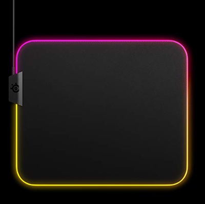 SteelSeries QcK Prism Cloth - Alfombrilla de ratón para Juegos - Iluminación RGB de 2 Zonas - Tamaño M