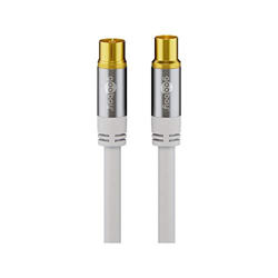 Goobay TV Cable de Antena (135 dB Tipo), 4 x apantallado; TV Cable de Antena (135 dB Tipo), 4 x apantallado, 3 m, Color Blanco - Chapado en Oro, Coaxi precio