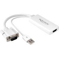 62460 adaptador de cable VGA, USB2.0-A HDMI Blanco