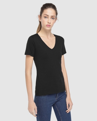 Easy Wear - Camiseta Básica De Mujer En Color Negro