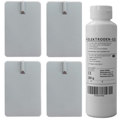 4 electrodos de caucho conexión de clavija 2mm + Gel .  Reutilizables  (90x60mm). en oferta