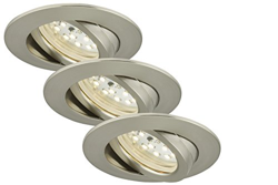 Set de 3 lámparas LED empotr. Bert orient., níquel en oferta
