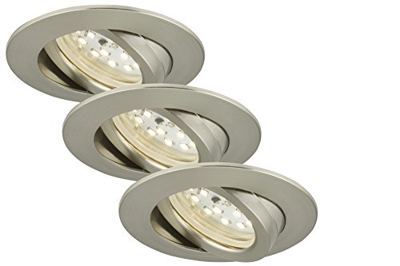 Set de 3 lámparas LED empotr. Bert orient., níquel
