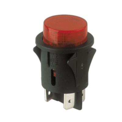 Interruptor unipolar empotrable a pulsador  ON-OFF Electro DH Cuerpo Negro y Tecla Roja 11.479.I/N/R 8430552091256