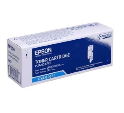 Epson C13S050671 - Cartucho de tóner para Epson AL-C1700/C1750/CX17, cian