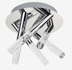 Searchlight mira LED 5 Semi Flush Luz de techo cromo BUBBLE acrílico IP44 en oferta