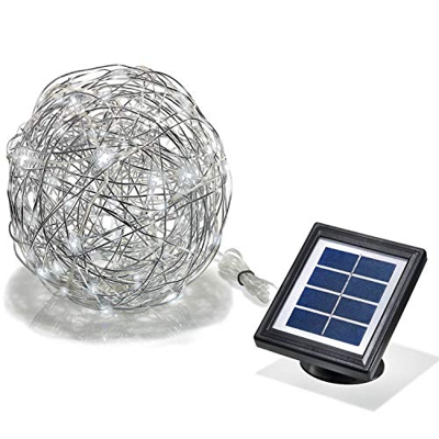 lámpara dec. ext. LED solar Wireball de aluminio