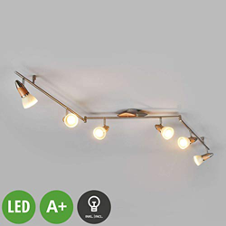 LED Lámpara de techo 'Marena' (Moderno) en Marrón hecho de Vidrio e.o. para Pasillos (6 llamas, E14, A+) de LAMPENWELT| lámpara LED, plafón LED, lámpa características