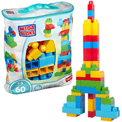 Mega Bloks Bolsa clásica con 60 bloques de construcci(Bolsa ecológica azul) en oferta