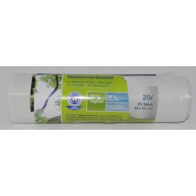 2022446 Rouleau de 25 sachets poubelle Secolan, blanc, 20 litres