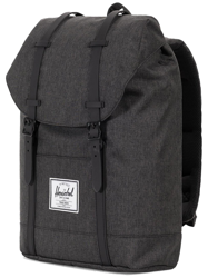 Herschel Retreat Backpack black crosshatch/black rubber en oferta