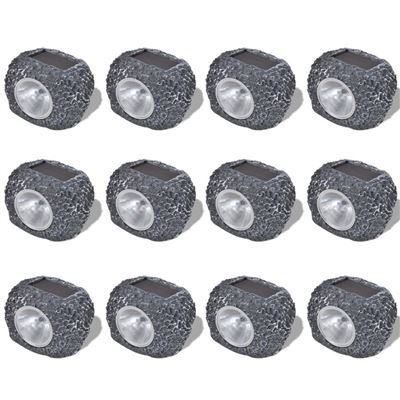 Foco decorativo solar LED enForma de piedras, para el jardín, 12 uds.