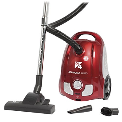 Di4 Aspirovac Jumbo Aspirador con bolsa 3,5 L, 800 W, 75 Decibelios, Plástico, Rojo/plata