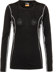 Icebreaker 200 Oasis Deluxe LS Crewe Women Black/Gritstone Heather en oferta