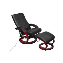 Sillón de masaje eléctrico reclinable color negro con reposapiés características