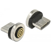 65932 adaptador de cable Magnet USB Type Micro-B Negro, Plata