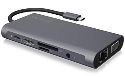 IB-DK4040-CPD base para portátil y replicador de puertos Alámbrico USB 3.0 (3.1 Gen 1) Type-C Antracita, Negro, Estación de acoplamiento