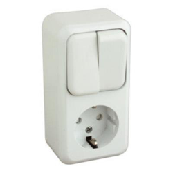 Base schuko con doble interruptor color blanco Electro Dh 36.470/BDI/B 8430552107001 características