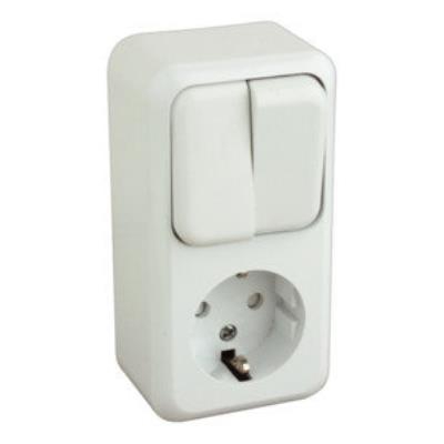 Base schuko con doble interruptor color blanco Electro Dh 36.470/BDI/B 8430552107001