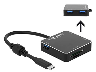 DeLOCK 3 Port USB 3.1 Gen 1 Hub con USB Type-C Anschluss y SD + Micro SD Slot