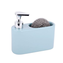 Dosificador de jabón para cocina de cerámica con estropajo, Nordic Green en oferta