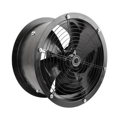 Extractor de aire PrimeMatik, de tubo de 400 mm para ventilación industrial 1360 rpm redondo 470x470x210 mm