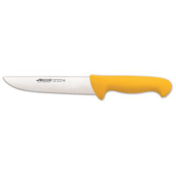 Cuchillo de carnicero Arcos Colour - Prof  291600 de acero inoxidable y mango ergonómico e COLOR  amarillo y hoja de 18 cm en oferta