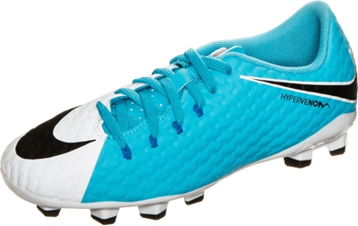 Nike Hypervenom Phelon III FG Jr white/black/photo blue/chlorine blue