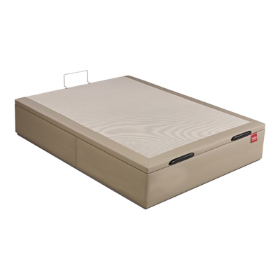 Lattoflex - Canapé Abatible De Gran Capacidad En Polipiel Box 30 Gris Cama 105 x 190 cm