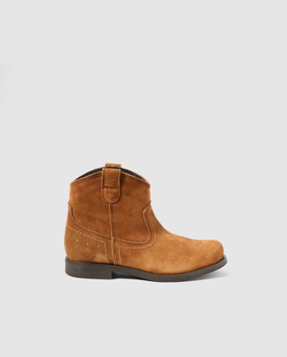 Brotes - Botines De Niña Estilo Cowboy En Serraje