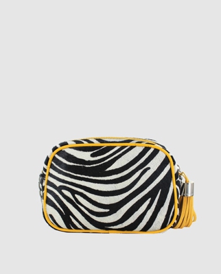 Menbur - Bandolera Mini De Fiesta De Mujer En Piel Vacuna Animal Print Con Detalles Amarillos
