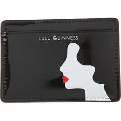 Lulu Guinness Tarjetero para Mujer, Negro, Patente, 2017 en oferta