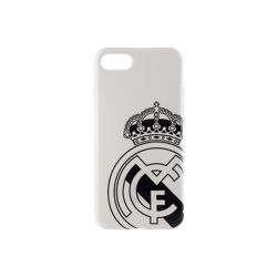 Real Madrid Funda Smartphone - Blanca con el Escudo Oficial en Negro y Compatible con Apple iPhone 7/8 características