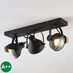 Foco 'Henega' (Vintage) en Negro hecho de Metal e.o. para Salón & Comedor (3 llamas, GU10, A++) de LAMPENWELT | foco empotrado, lámpara de techo, lámp precio
