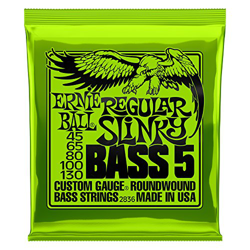 ERNIE BALL Regular Slinky 5-string Bass Nickel Wound .045 - .130 características