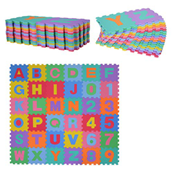 HomCom® Alfombra puzle 192x192 cm 36 Piezas Numeros 0 al 9 y 26 Letras Alfabeto Goma Espuma en oferta