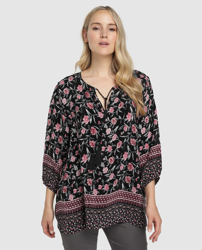 Couchel - Blusa De Mujer Talla Grande Con Estampado De Flores Y Cenefas a  un precio más barato - Shoptize