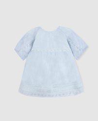 Bass 10 - Vestido De Bebé Niña En Azul Con Puntilla en oferta