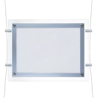 Marco cuadro iluminado por LED PrimeMatik, A3 495x372mm doble cara de metacrilato para cartel anuncio letrero