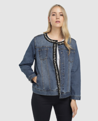 Compra Couchel - Cazadora Vaquera De Mujer Talla Grande Con Pedrería al  mejor precio - Shoptize