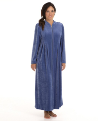 Mitjans - Bata Larga De Mujer Terciopelo Azul características