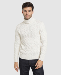 Lloyd's - Jersey De Hombre Blanco Con Cuello Alto en oferta