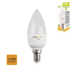 Bombilla vela LED 5w 400 lumens E14 3.200k luz calida lumeco en oferta
