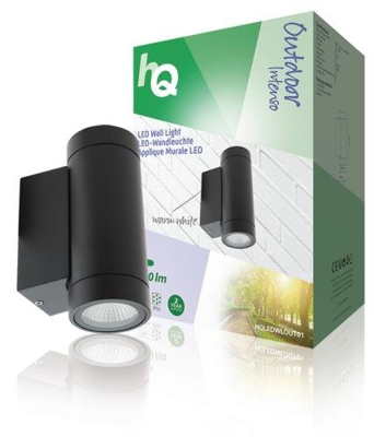 HQ Luz de pared LED para exteriores de diseño redondo y color antracita, diseño moderno, protección IP54