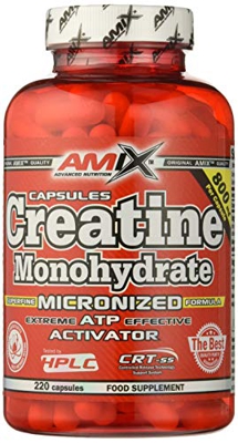 CREATINE MONOHYDRATE AMIX 220 CAPS. 100% MONOHIDRATO DE CREATINA